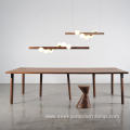 wooden modern linear chandelier